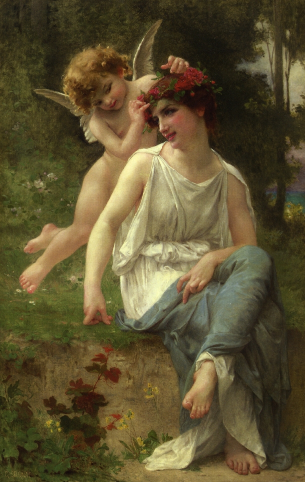 Cupid Adoring A Young Maiden